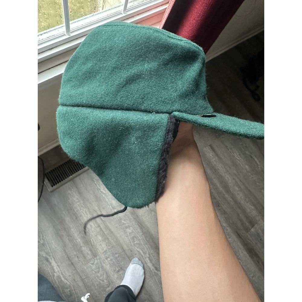 Vintage LL Bean Gore-Tex Adult Size XL Double Ear Flaps Hat Cap USA Green - Picture 4 of 10